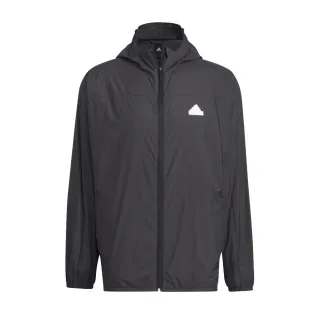 【adidas 愛迪達】TH LW WV JKT 男 連帽 外套 運動 訓練 休閒 輕便 透氣 防曬 薄外套 黑(IT3940)