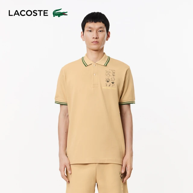 LACOSTE 男裝-錐形褲管輕質斜紋工作褲(卡其色)好評推