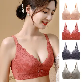 【enac 依奈川】4件組 現貨 性感花卉蕾絲調整型無鋼圈內衣/性感內衣/女內著/無痕內衣(隨機)