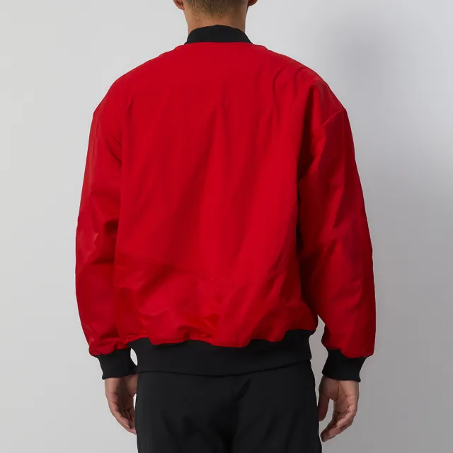 【adidas 愛迪達】CM WV JKT 男款 紅色 舒適 立領 口袋 寬鬆 外套 IZ1614