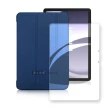 【VXTRA】三星 Galaxy Tab A9+ 11吋 經典皮紋三折皮套+9H鋼化玻璃貼 X210 X216(合購價)
