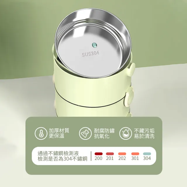 【SUNORO】304不鏽鋼保溫便當盒 1800ML雙層分隔飯盒 防燙防漏午餐盒 上班族學生餐盒 可微波餐盒 手提便當碗