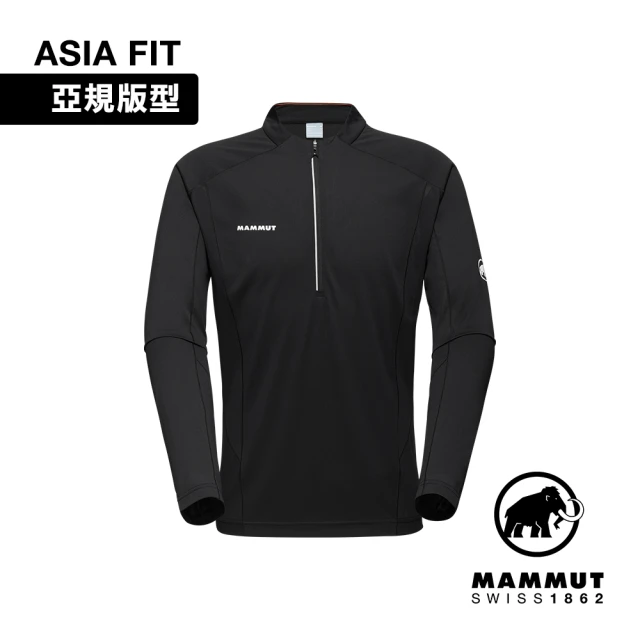 Mammut 長毛象 Aenergy FL Half Zip LS AF 抗菌半拉鍊長袖排汗衣 黑色 男款 #1016-01310