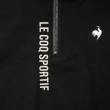 【LE COQ SPORTIF 公雞】高爾夫系列 男款黑色素面簡約高機能抗UV短袖立領衫 QGT2J234