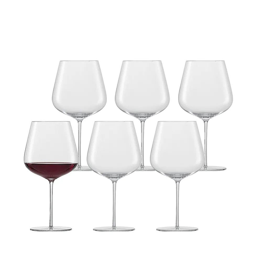 【ZWIESEL GLAS】德國製 Vervino 類手工勃根地紅酒杯955ml 六入組(紅酒杯/類手工杯/品酒杯)