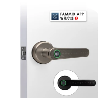 【FAMMIX 菲米斯】SAFER-E3 四合一把手式室內電子鎖(指紋/密碼/鑰匙/手機藍芽)