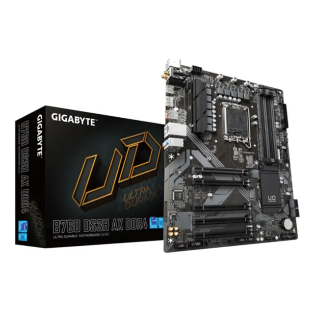 【GIGABYTE 技嘉】組合套餐(技嘉 B760 DS3H AX DDR4+美光DDR4 3200/8G+Solidigm P41 PLUS 2TB SSD)