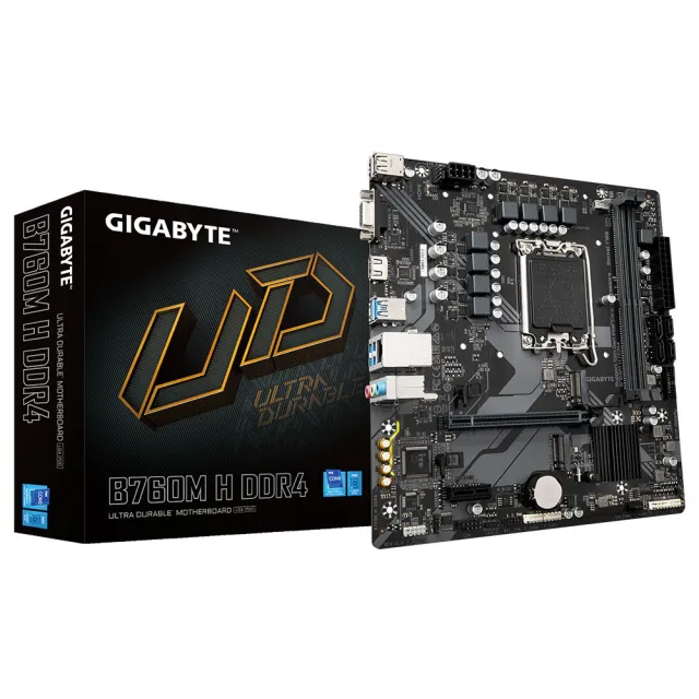 【GIGABYTE 技嘉】組合套餐(技嘉 B760M H DDR4+美光DDR4 3200/8G+金士頓 NV2-1TB SSD)