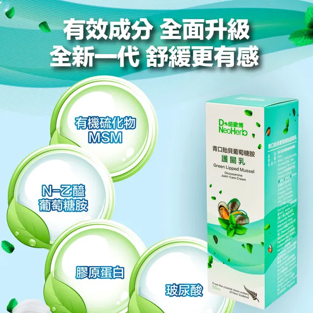 【NeoHerb紐歐博】青口貽貝葡萄糖胺護關乳-3瓶組(50ml/瓶 有機硫化物MSM 膠原蛋白)