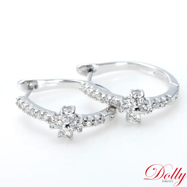 【DOLLY】0.40克拉 輕珠寶18K金鑽石耳環