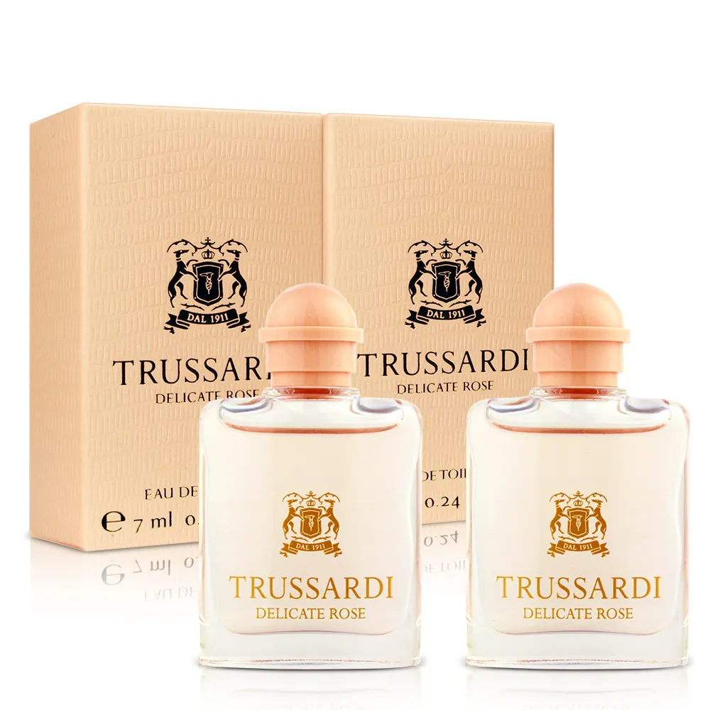 【Trussardi 楚沙迪】組合-玫瑰女性淡香水小香7mlX2入(專櫃公司貨)