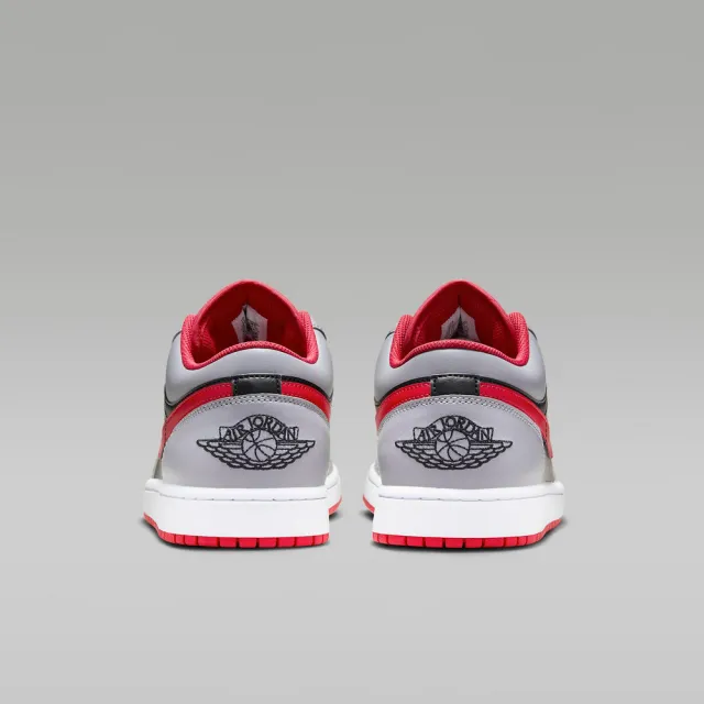 【NIKE 耐吉】運動鞋 籃球鞋 男鞋 AIR JORDAN 1 LOW Smoke Grey Gym Red 煙灰 紅勾 喬丹 低筒(553558060)