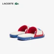【LACOSTE】男鞋-LOGO雙色拖鞋(白/藍色)