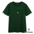 【Hush Puppies】男裝 T恤 素色品牌英文凹凸鋼模刺繡小狗短袖T恤(綠色 / 43111208)