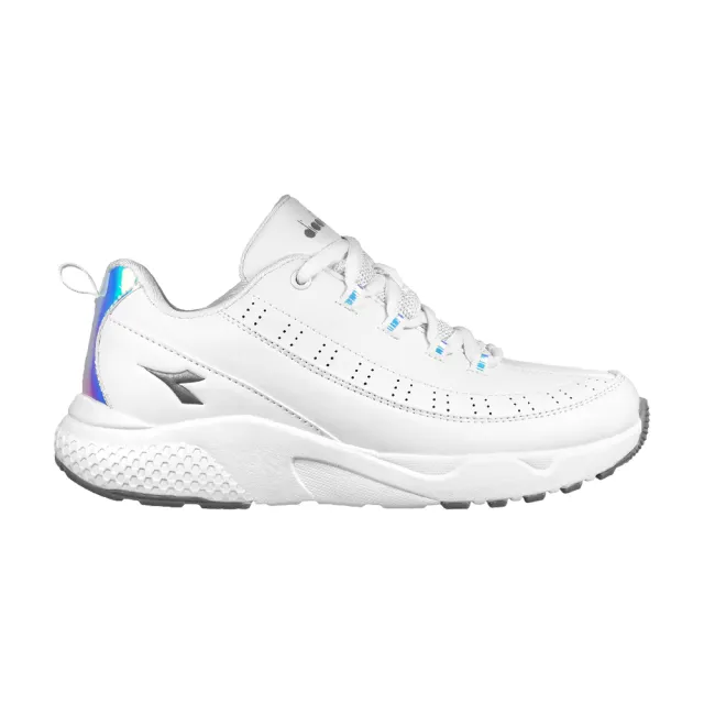 【DIADORA】時尚輕旅健走鞋 31696白(反光功能 皮料拼接 DNA舒壓彈力鞋墊 輕量橡膠大底)