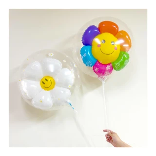派對佈置超大畢業雛菊泡泡氣球1個-送燈串(生日氣球 派對布置 兒童節 畢業 教室 裝飾 布置)