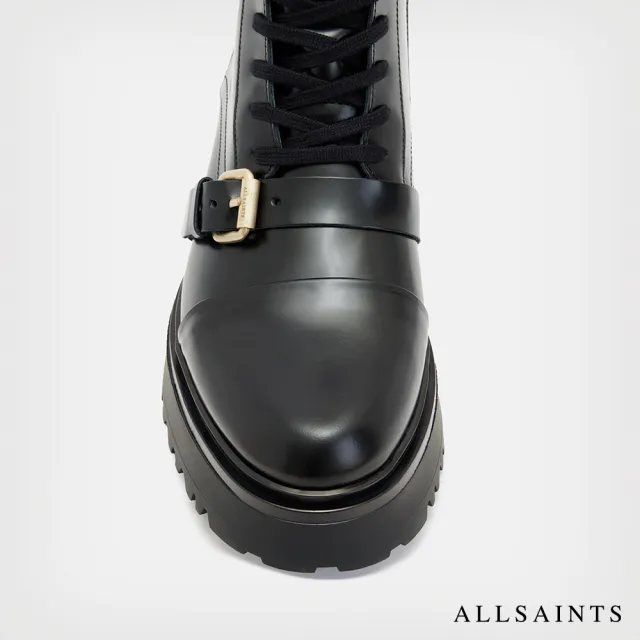 【ALLSAINTS】STELLAR 綁帶牛皮短靴軍靴 WF724X