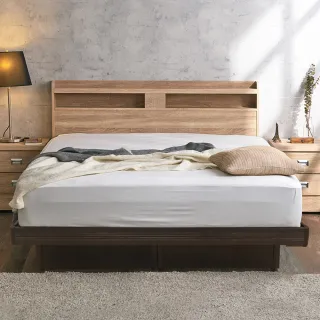 【KIKY】米月可充電收納二件床組 雙人5尺(床頭片+掀床底)