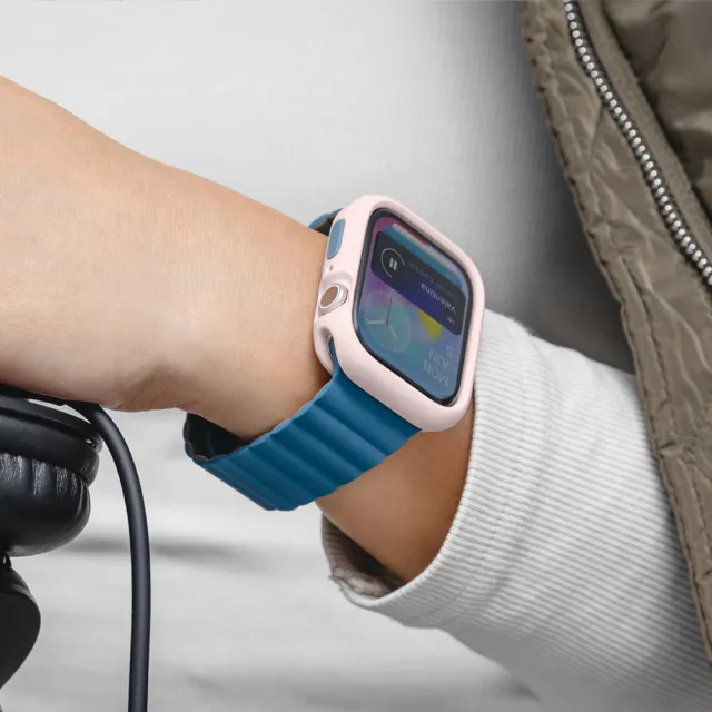 【MAGEASY】Apple Watch 44/45mm Skin 防摔錶殼錶帶組｜手錶殼+磁吸錶帶(多色任選)