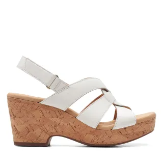 【Clarks】女鞋 Giselle Beach 美型腳背交叉設計厚底涼鞋 楔型涼鞋(CLF66232S)