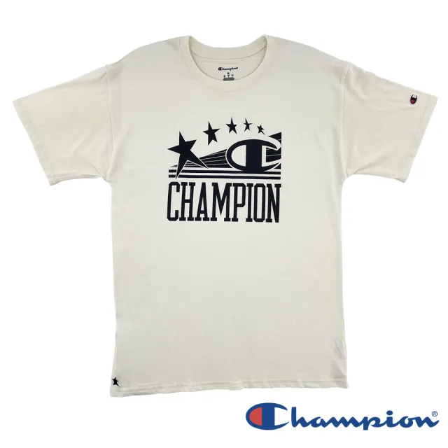 【Champion】官方直營 男款-圖騰短袖上衣-米色(GT23H-586QYB-NTC-米色)