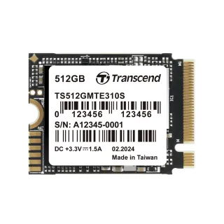 【Transcend 創見】MTE310S 512GB M.2 2230 PCIe Gen4x4 SSD固態硬碟(TS512GMTE310S)