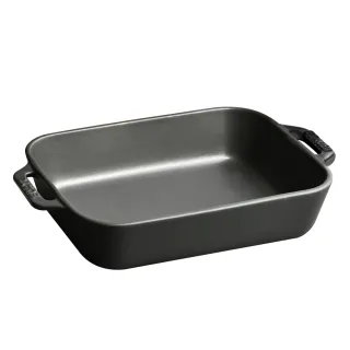 【法國Staub】長方型陶瓷烤盤27x20cm-黑色