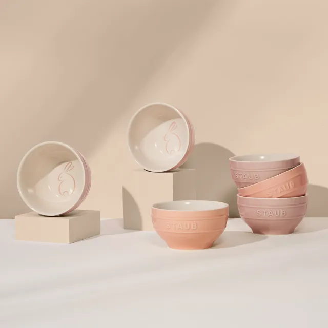 【法國Staub】粉粉兔陶瓷碗12cm(6件組)