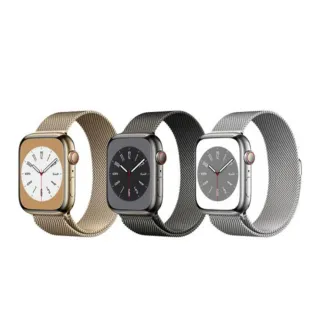 【Apple】Apple Watch S8 LTE版 45mm(不鏽鋼金屬錶殼搭配米蘭錶帶)