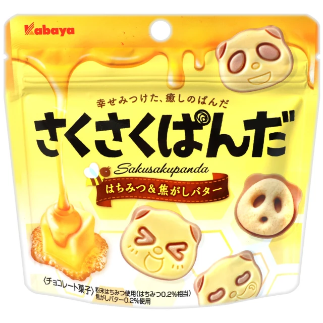【Kabaya 卡巴】可愛熊貓蜂蜜奶油風味餅乾(43g)