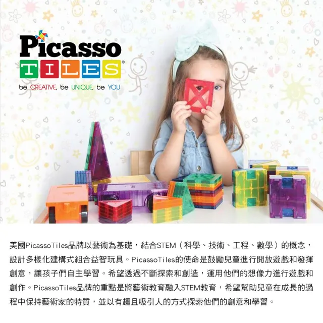 【PicassoTiles】畢卡索 20片磁性方塊拼圖 世界名畫