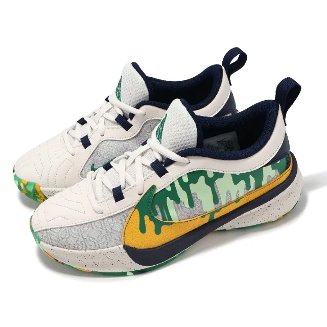 【NIKE 耐吉】籃球鞋 Freak 5 SE GS 大童 女鞋 灰金 Welcome to Camp 字母哥 運動鞋(FN4975-001)