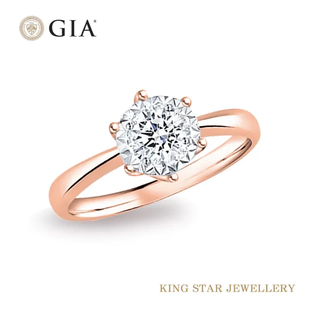 【King Star】GIA 30分 Dcolor IF 18K玫瑰金 永恆 鑽石戒指 無螢光(3Excellent極優 八心八箭)