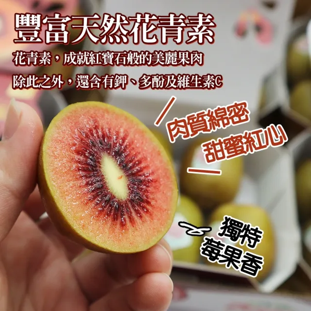 【WANG 蔬果】紐西蘭Zespri紅心寶石奇異果(6盒_原裝6-7顆/500g/盒)