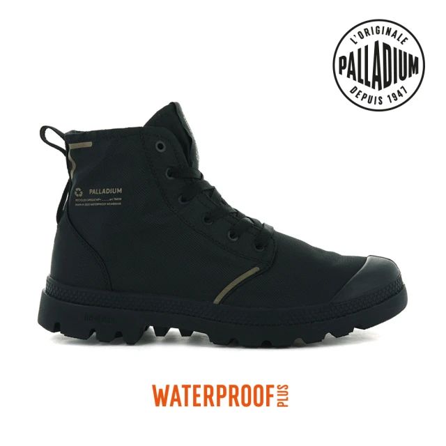 【Palladium】PAMPA LITE+ RCYCL WP+再生纖維輕量防水靴/休閒鞋-男鞋/女鞋-黑(76656-001)