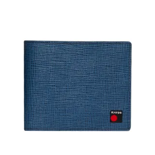 【Knirps 德國紅點傘】RFID 9卡經典短夾(十字紋藍)