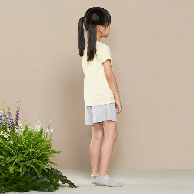 【YVONNE 以旺傢飾】出清品 童裝｜親子鵝網印短袖上衣(鵝絨黃)