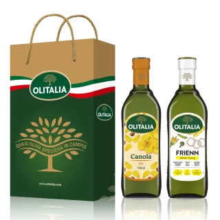 【Olitalia 奧利塔】頂級芥花油+高溫專用葵花油禮盒組(750mlx2瓶)
