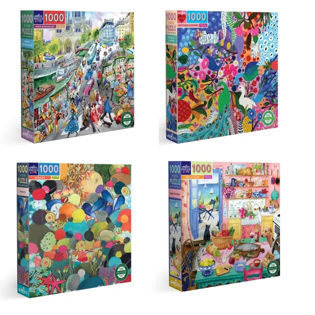 【eeBoo】1000 Piece Puzzle 1000片拼圖 I8.(幼兒童男童女童大人成人桌遊遊戲拼圖- 四款可選)