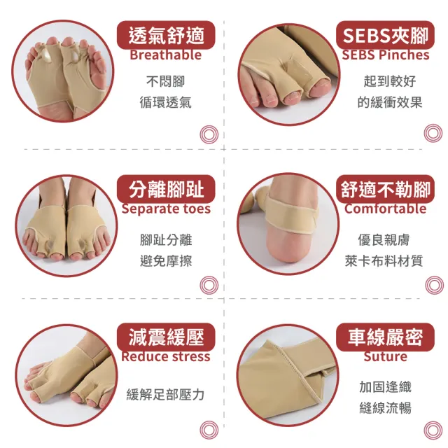 【買一對送一對】雙趾分趾護腳套 姆指外翻保護套(拇指分趾 姆趾套 腳趾外翻襪　姆趾套)