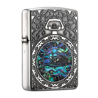 【Zippo】經典仿古銀懷錶-加厚版防風打火機(美國防風打火機)