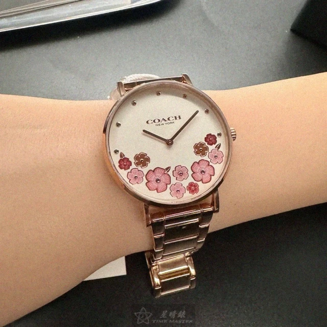COACH COACH蔻馳女錶型號CH00202(白色錶面玫瑰金錶殼玫瑰金色精鋼錶帶款)