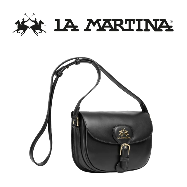 LA MARTINALA MARTINA 義大利原裝進口 頂級金標皮革肩背多 1290T(黑色)