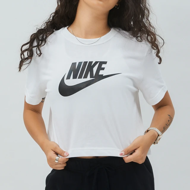 NIKE 耐吉 NSW Tee ESSNTL CRP ICN FT 女款 白色 LOGO 短版 休閒 短袖 BV6176-100