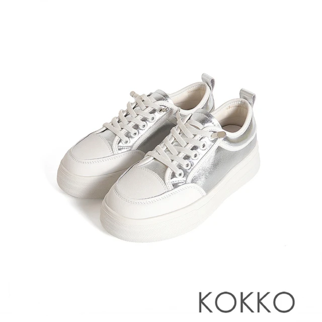 KOKKO 集團 極度輕量簡約厚底休閒鞋(銀色)