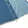 【OUWEY 歐薇】率性雙色排釦開衩造型棉質牛仔裙(深藍色；S-L；3232328217)