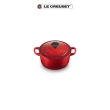 【Le Creuset】琺瑯鑄鐵鍋圓鍋 16cm(櫻桃紅-電木頭-內鍋白)
