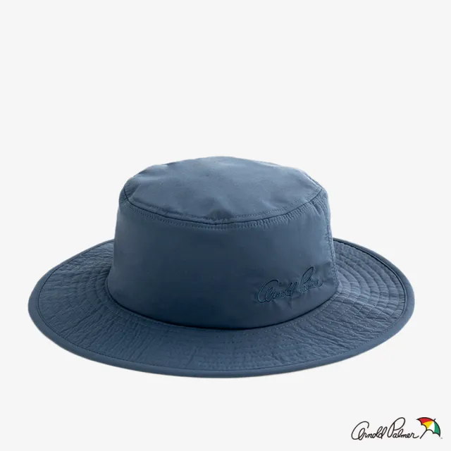 【Arnold Palmer 雨傘】配件-草寫LOGO遮陽帽(藍灰色)