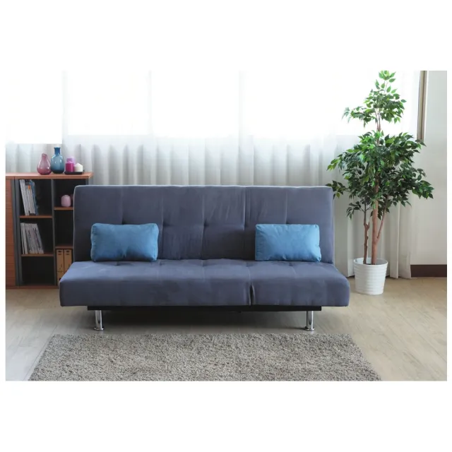 【AS 雅司設計】雙向沙發床灰藍-180×120×85公分