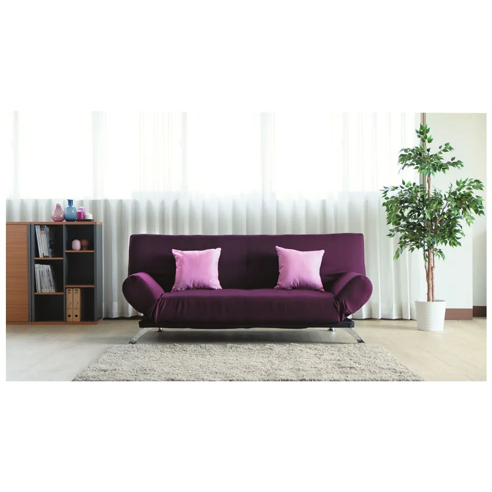 【AS 雅司設計】優菈多段式高機能沙發床熱情紫展開:195×115×36公分  收合:195×79×83公分